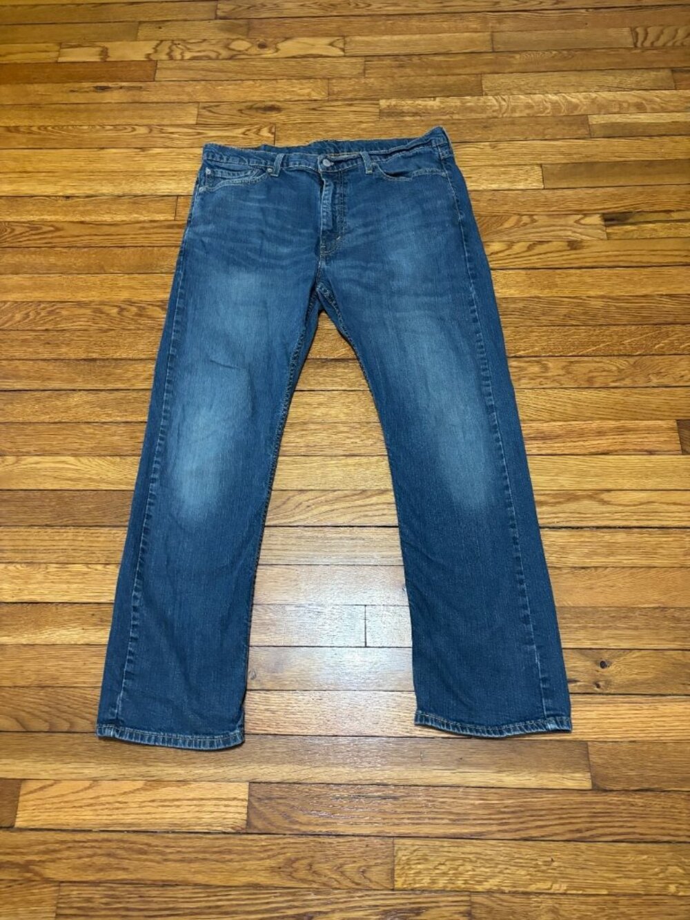 Levi's Mens 513 Slim Straight Jeans Size 36x30 Blue Stretch Cotton Denim